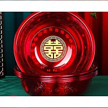 結婚喜盆女方陪嫁紅色臉盆一對婚禮洗漱娘家嫁妝紅盆婚慶用品批發 歷史價格詳細信息