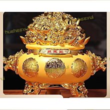 沙金元寶聚寶盆擺件純黃銅實心客廳店鋪辦公室聚財存錢罐米缸桌面 歷史價格詳細信息