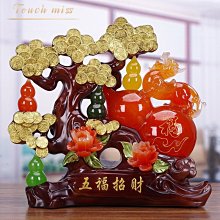 中式招財樹脂擺件創意玄關收納喬遷禮物結婚裝飾桌面擺件 歷史價格詳細信息