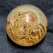 珍藏藍瑪瑙纏絲手串橘皮紋大開門圓珠串 尺寸：13x12毫米一 歷史價格詳細信息
