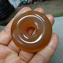 《藍晶寶石玉石特賣區→〈吊飾系列〉→天然冰種清透橘紅玉髓超大厚平安扣→W1048 歷史價格詳細信息