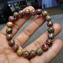 《藍晶寶石玉石》→手鍊系列→天然玉化硨磲貝化玉8mm蜜蠟手珠鍊→Y235 歷史價格詳細信息