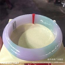 #翡翠手鐲天然緬甸三彩春彩紫綠灑金手鐲 和田玉 玉石 文玩 -5609 歷史價格詳細信息