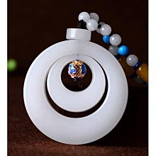 天然新疆和田玉平安扣吊墜白玉面包圈平安扣掛件男女款掛件帶證書 歷史價格詳細信息