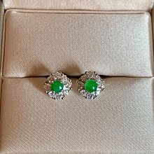 天然翡翠陽綠翡翠耳釘 珠寶是愛美的姐妹最愛的愛自己的方式提高幸福感 翡翠 飾品 收藏【二手】【朝天宮】-3485 歷史價格詳細信息