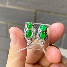 冰種正陽綠蛋面尺寸3.8/2.1 翡翠 飾品 收藏【二手】【祈福閣】-890 歷史價格詳細信息