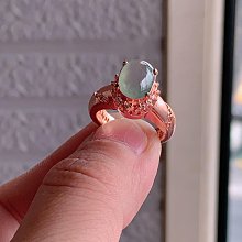 A貨翡翠蛋面戒指 S925純銀鍍18K金女款時尚經典戒指~玲瓏心飾 歷史價格詳細信息