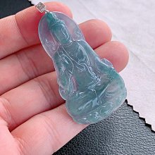 藍水翡翠佛公真的好抬氣質新中式天然冰種翡翠笑佛項鏈純銀手錬 歷史價格詳細信息