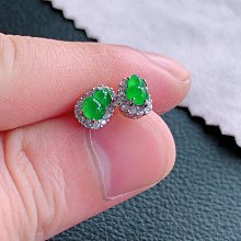 翡翠耳釘女高冰種蛋面陽綠純天然養耳洞綠色耳飾純銀迷你耳環靜安~台北悠閣 歷史價格詳細信息