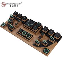 ~甄選百貨現貨 免運華瑞 高檔PU皮珠寶首飾展示道具翡翠手鐲吊墜陳列展示套裝DJ023- 歷史價格詳細信息