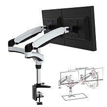 長臂雙頭護眼臺燈USB折疊學習閱讀辦公燈萬向桌面電腦led燈 歷史價格詳細信息