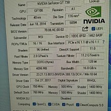 微星 N730-4GD3V2 ,, 4GB / 128 BIT,,PCI-E 歷史價格詳細信息