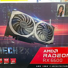 微星Radeon RX6600 MECH 2X 8G 顯示卡 檔板微生鏽 有盒 已註冊保內 蘆洲可自取????自取價4250 價格比較,價格查詢,歷史價格詳細信息