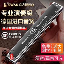 德國進口音簧天鵝專業演奏級28孔口琴重音高級成人24復音初學入門 歷史價格詳細信息