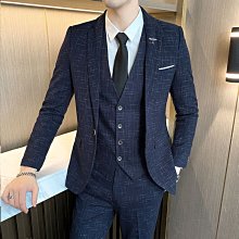 西服三件套套裝全套禮服修身兩粒扣男士西裝外套青年帥氣商務正裝-特價 歷史價格詳細信息