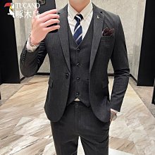 新郎西服套裝男士三件套結婚禮服修身商務休閒正裝英倫格子西裝男 歷史價格詳細信息