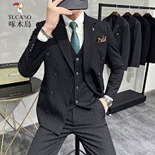 啄木鳥西服套裝男三件套韓版修身商務正裝休閑小西裝新郎結婚禮服 歷史價格詳細信息
