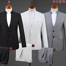 大合唱服立領紅色刺繡民族中山裝舞臺表演服男士主持司儀禮服套裝 歷史價格詳細信息