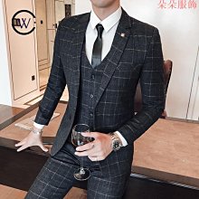 暗黑系 西裝套裝男士商務休閒正裝三件式緊身新郎結婚禮服英倫格子西裝男 307PGH200 31B1 正裝男誘惑 主持人禮（滿599元免運） 歷史價格詳細信息