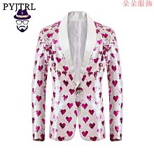 亮片西裝男寬鬆閃閃上衣 歌手外套 個性夜店舞臺表演服裝-毛毛男裝 歷史價格詳細信息