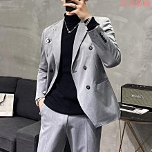 英倫雙排扣西裝套裝男士韓版緊身抗皺格子職業正裝結婚禮服西裝男.A8 歷史價格詳細信息