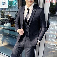 【集道男裝館】現貨西服 西裝套裝 西服套裝男士三件套韓版修身新郎伴郎帥氣結婚禮服休閑正裝小西服 歷史價格詳細信息