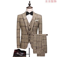 西裝男套裝三件式男士小西裝緊身婚禮新郎伴郎禮服商務休閒正裝 歷史價格詳細信息