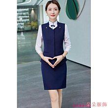 酒店前臺服務員工作服男珠寶店美容院收銀餐廳ktv職業馬甲套裝女 歷史價格詳細信息