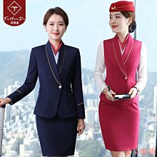 新款春裝空姐職業套裝女時尚美容師工作服正裝女西裝酒店前臺工裝 職業制服 職業裝 性感 情趣 制服誘惑 歷史價格詳細信息