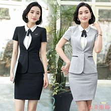 職業裝女裙套裝春夏季短袖小西裝女酒店前臺工作服餐飲KTV工裝職 歷史價格詳細信息