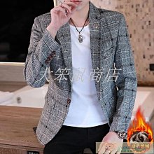 西裝男 格子小西裝男士春秋韓版緊身潮帥氣單西上衣秋季休閒外套商務西裝外套 男士衣著-潮男服飾 歷史價格詳細信息