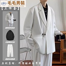 毛呢西裝外套男春秋季高級感輕熟風男裝加厚呢子大衣韓版休閑西服-時尚男裝 歷史價格詳細信息