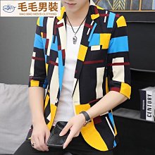 【】西裝外套 演出宴會西服網紅碎花小西裝男修身韓版潮流帥氣髮型師印花西服潮男秋季花外套 歷史價格詳細信息