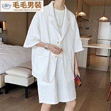 夏季薄款小西裝男士西裝套裝韓版緊身青年職業商務休閒西裝套裝.A3 歷史價格詳細信息