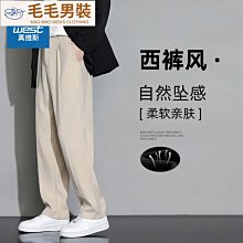 褲子男士款秋季垂墜感闊腿束腳運動厚棉褲美式復古寬鬆直筒休閒長褲 歷史價格詳細信息