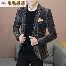 西裝男 格子小西裝男士春秋韓版緊身潮帥氣單西上衣秋季休閒外套商務西裝外套 男士衣著-潮男服飾 歷史價格詳細信息