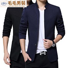 男士立領西服 中山裝男青年修身韓版休閑帥氣小西裝男薄款潮-毛毛男裝 歷史價格詳細信息