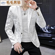 毛呢休閑西裝外套男春秋韓版潮流高級感痞帥炸街上衣精神小伙西服-促銷 歷史價格詳細信息