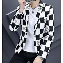 西裝男 格子小西裝男士春秋韓版緊身潮帥氣單西上衣秋季休閒外套商務西裝外套 男士衣著-潮男服飾 歷史價格詳細信息