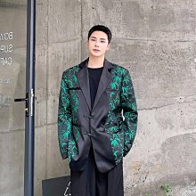 RB黑白森林 西裝外套 手繪字母塗鴉白色墊肩西裝男生小眾設計感寬鬆休閒西裝外套 歷史價格詳細信息