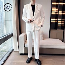 輕熟風白色西裝外套男韓版潮流設計感小西裝痞帥ins港風男裝西裝-時尚男裝 歷史價格詳細信息