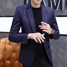 西裝男 格子小西裝男士春秋韓版緊身潮帥氣單西上衣秋季休閒外套商務西裝外套 男士衣著-潮男服飾 歷史價格詳細信息