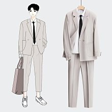 秋季高級感西裝外套男痞帥韓版潮流修身單西商務休閑垂感小西服男西裝外套 西裝外套男-時尚男裝 歷史價格詳細信息