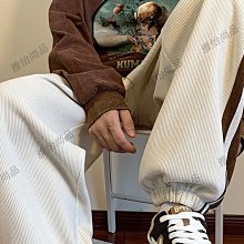 燈芯絨褲子男春秋款寬松直筒大碼美式高街潮牌痞帥垂感闊腿休閑褲-雅怡尚品 歷史價格詳細信息