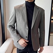 男士毛呢外套 商務西裝 西裝外套 毛呢西裝外套 秋冬季新款男士小西裝韓版緊身刷毛加厚青年休閒水貂絨外套男西裝 歷史價格詳細信息