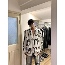 RB黑白森林 西裝外套 手繪字母塗鴉白色墊肩西裝男生小眾設計感寬鬆休閒西裝外套 價格比較,價格查詢,歷史價格詳細信息