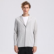 秋季男式休閒西裝2024新款翻領兩粒扣後開衩簡約風素色褶皺外套潮三宅褶皺 歷史價格詳細信息