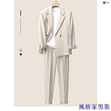韓版西裝套裝【依在風尚】新款外貿大牌風男士西服長褲雅痞商務風修身中袖西裝九分褲潮男紳士西裝兩件套2色GFYS.27 歷史價格詳細信息
