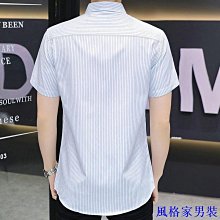 短袖襯衫 夏季薄款 條紋襯衫外套男 高品質 潮牌ins休閒衣服 短袖男 潮流男士短袖襯衫-潮男服飾 歷史價格詳細信息
