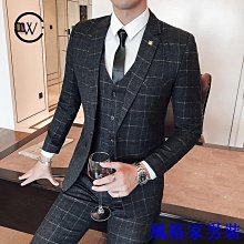 暗黑系 西裝套裝男士商務休閒正裝三件式緊身新郎結婚禮服英倫格子西裝男 307PGH200 31B1 正裝男誘惑 主持人禮（滿599元免運） 歷史價格詳細信息